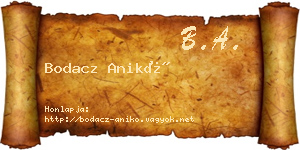 Bodacz Anikó névjegykártya